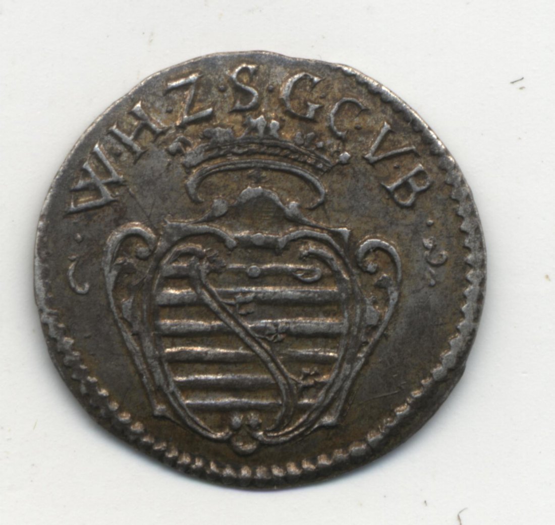  Sachsen Neu Weimar 3 Pfennig 1651 Schlossbau   