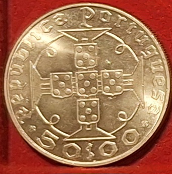  Portugal, 50 Escudos, 1970, 500.Jahrestag der Entdeckung von São Tomé - Silber seltener   
