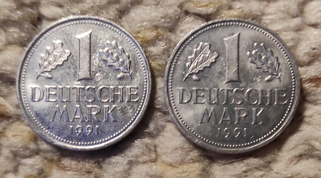  Deutschland 2 x 1 Mark 1991 F + G   