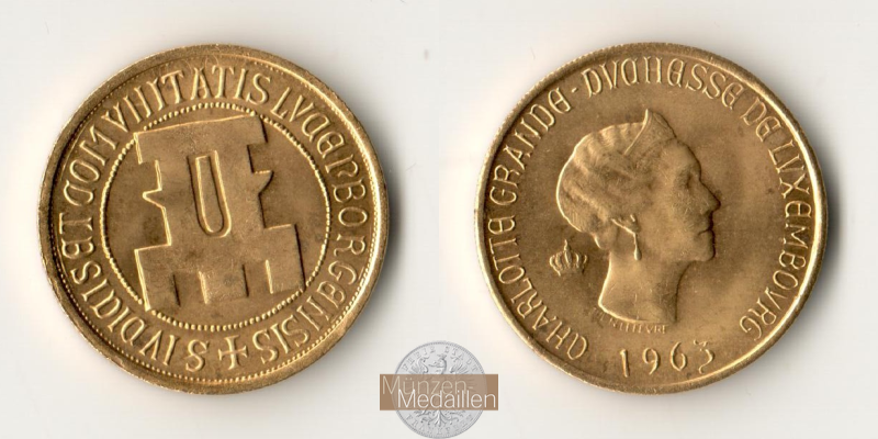 Luxemburg MM-Frankfurt Feingewicht: 5,81g 20 Francs 1963 