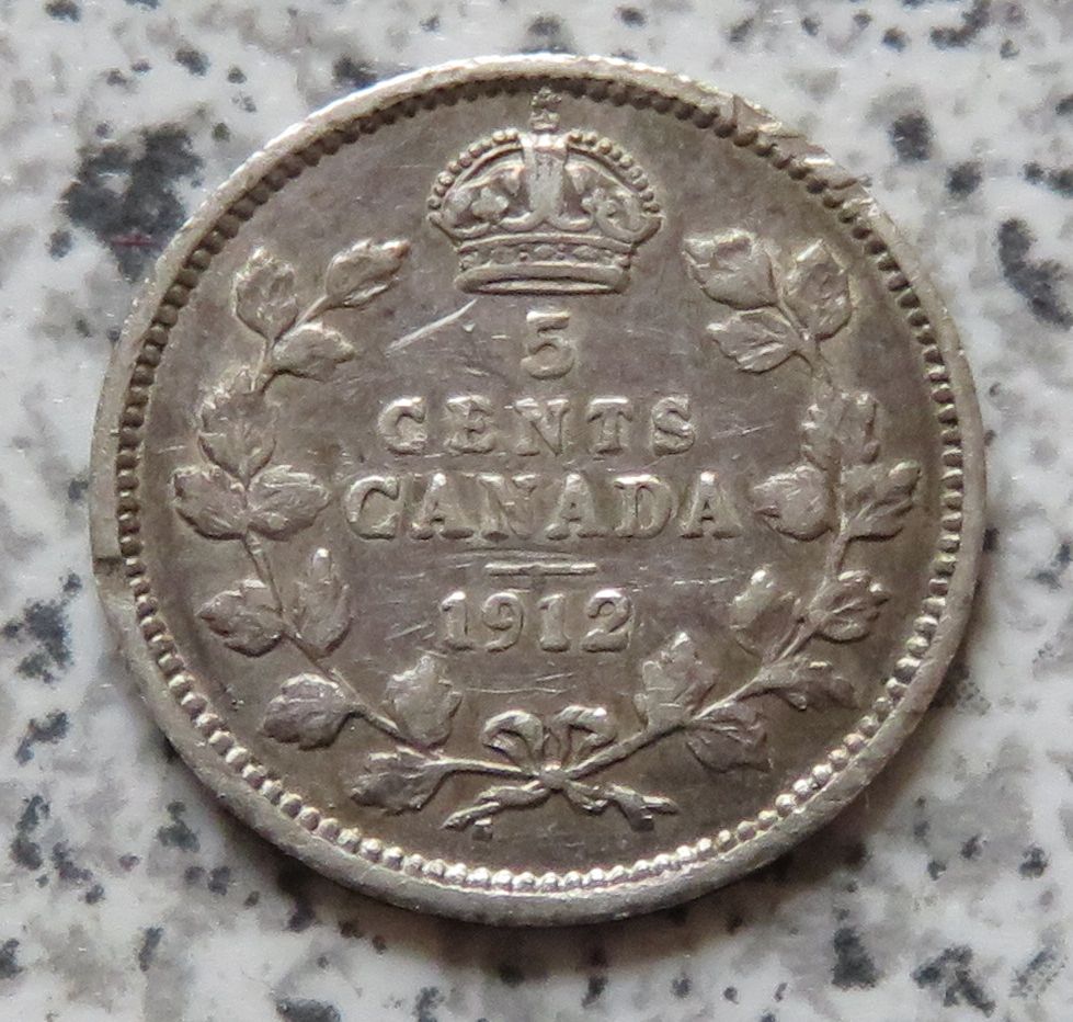  Canada 5 Cents 1912   