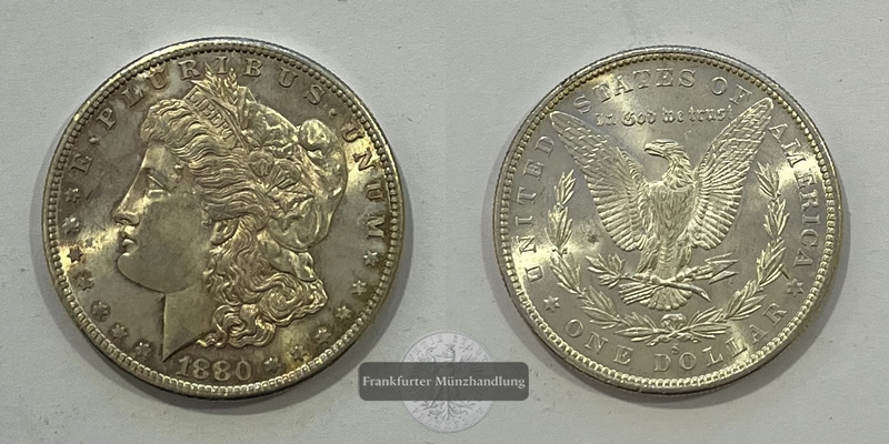  USA 1 Dollar 1880 Morgan Dollar FM-Frankfurt Feinsilber: 24,06g   