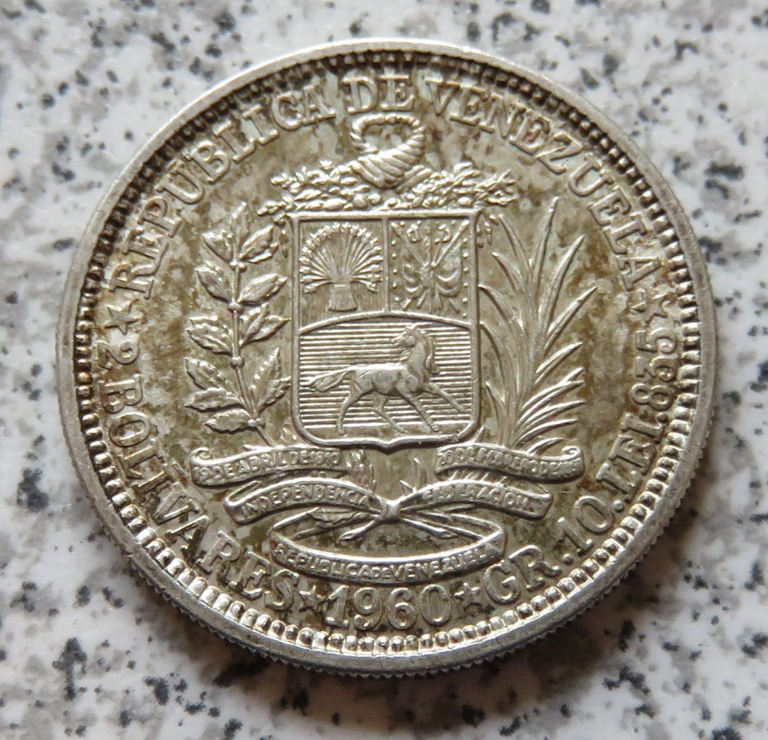  Venezuela 2 Bolivares 1960 / Venezuela GR. 10   