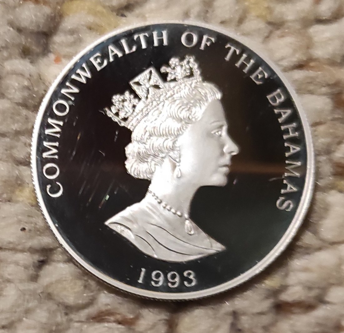  Bahamas 5 Dollar 1993 zur WM 1994 SILBER mit Echtheits-Garantie   
