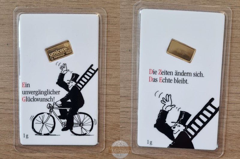 Deutschland MM-Frankfurt Feingewicht: 1g Gold 1g Goldbarren (Umicore)  