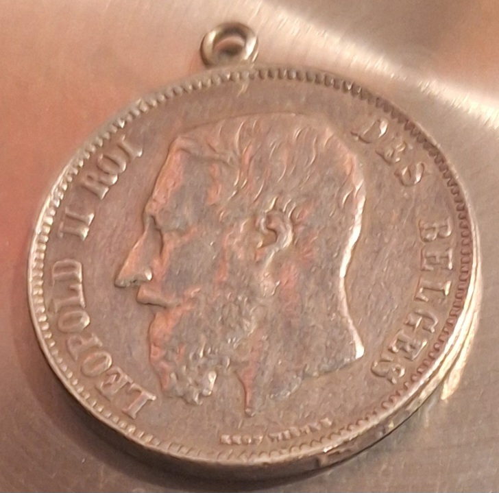  Belgien, 5 Franc, 1869, Luipold II König der Belgier Silber unter Kurs gehenkelt   