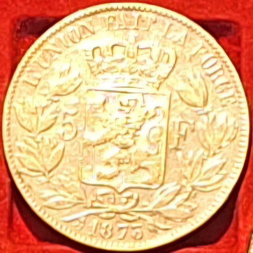  Belgien, 5 Franc, 1873, Luipold II König der Belgier Silber unter Kurs   