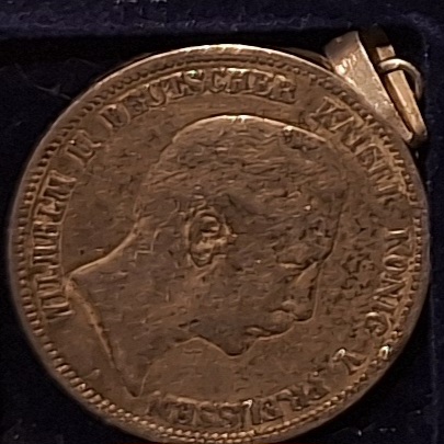  Deutsches Kaiserreich. 5 Mark. 1895 Silber gehänkelt   