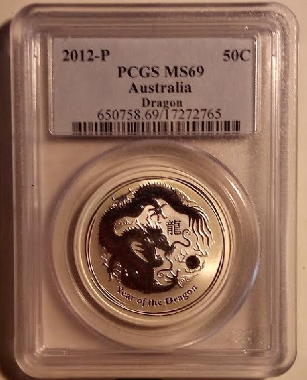  - kirofa - Australia - 2012 - LUNAR II HORSE- 1/2 Oz Silver 999. PCGS MS 69   