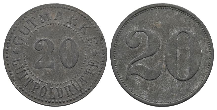  Bayern, Amberg, Luitpoldhütte GUTMARKE 20, WZ 20; Menzel 514.4   