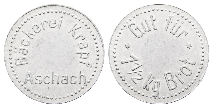  Bayern, Aschach Bäckerei Krapf, Gut für 1 1/2 kg Brot; Menzel -   