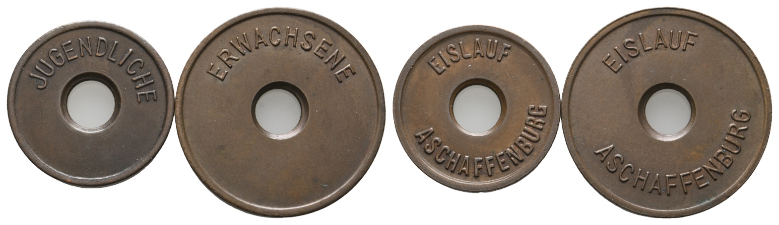  Bayern, Aschaffenburg Eislauf, Jugendliche/Erwachsene (2 Marken); Menzel 767   