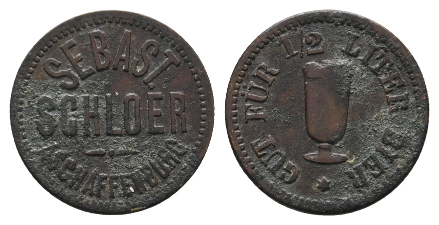  Bayern, Aschaffenburg Sebast. Schloer, Gut für 172 Liter Bier; Menzel 791   