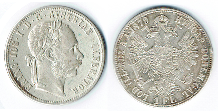  SZAIVERT KAISERREICH ÖSTERREICH FRANZ JOSEPH GULDEN 1879 WIEN   