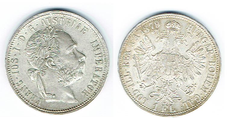  SZAIVERT KAISERREICH ÖSTERREICH FRANZ JOSEPH GULDEN 1879 WIEN   