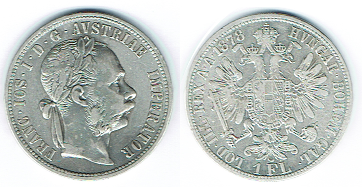  SZAIVERT KAISERREICH ÖSTERREICH FRANZ JOSEPH GULDEN 1878   