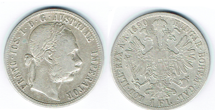  SZAIVERT KAISERREICH ÖSTERREICH FRANZ JOSEPH GULDEN 1890 WIEN   