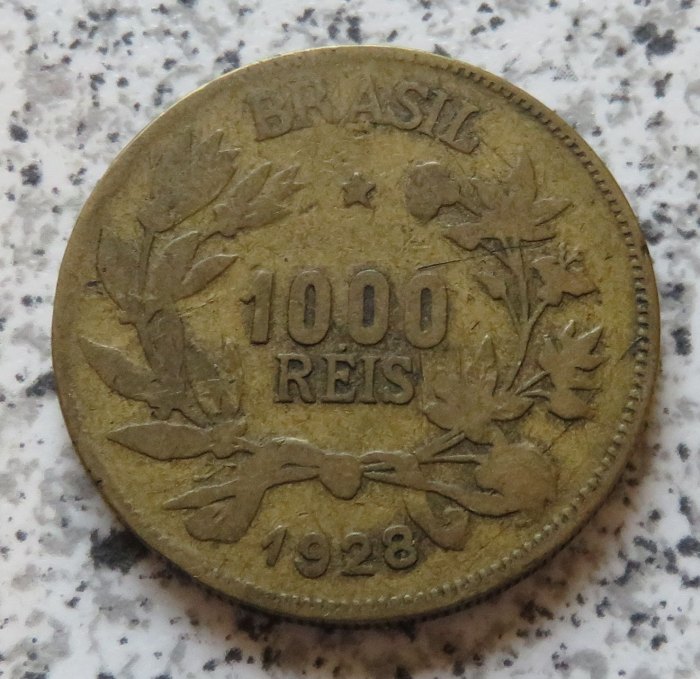  Brasilien 1000 Reis 1928, Belegstück   