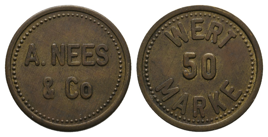  Bayern, Aschaffenburg, A.Nees & Co., Wertmarke 50; Menzel -   