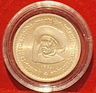  Portugal, 5 Escudos, 1960, 500.Jahrestag Tod des Prinz Henry - Silber unter Kurs und selten   