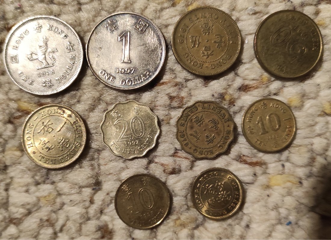  Set 52: Hongkong Münzlot mit 10 verschiedenen Münzen   