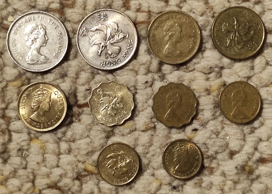  Set 52: Hongkong Münzlot mit 10 verschiedenen Münzen   