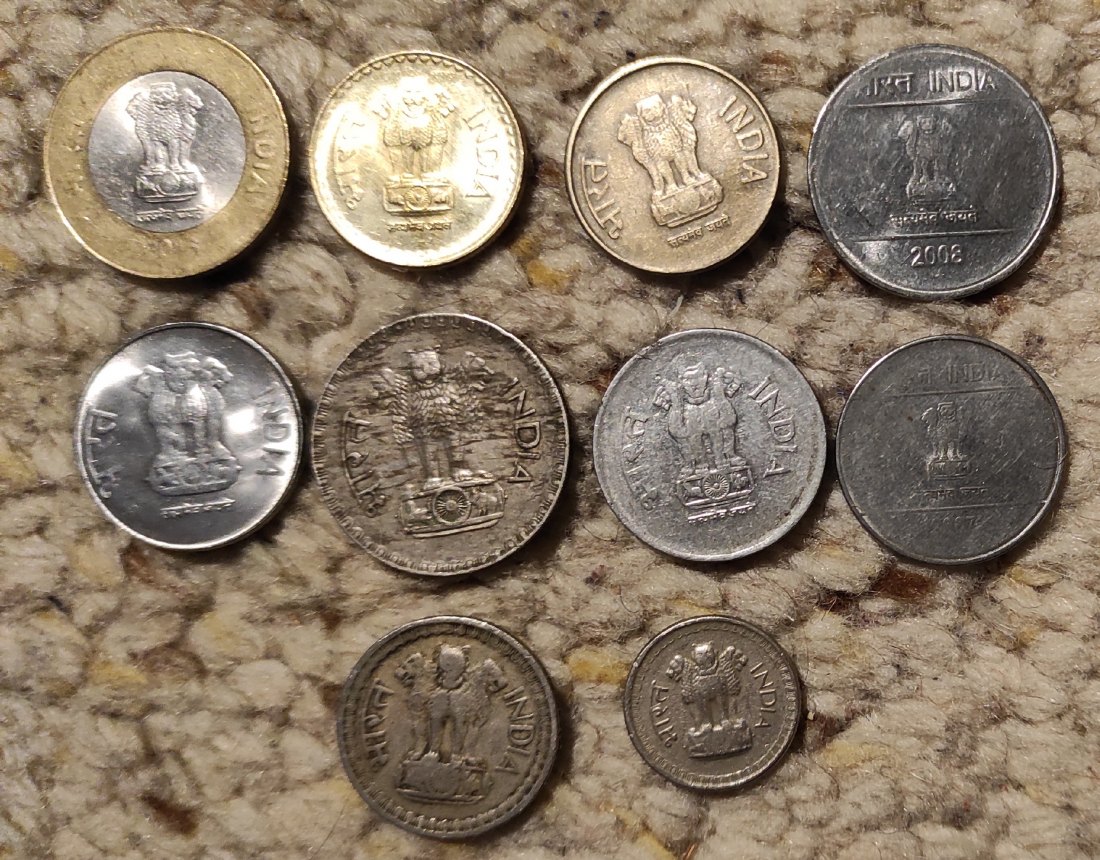  Set 53: Indien Münzlot mit 10 verschiedenen Münzen   