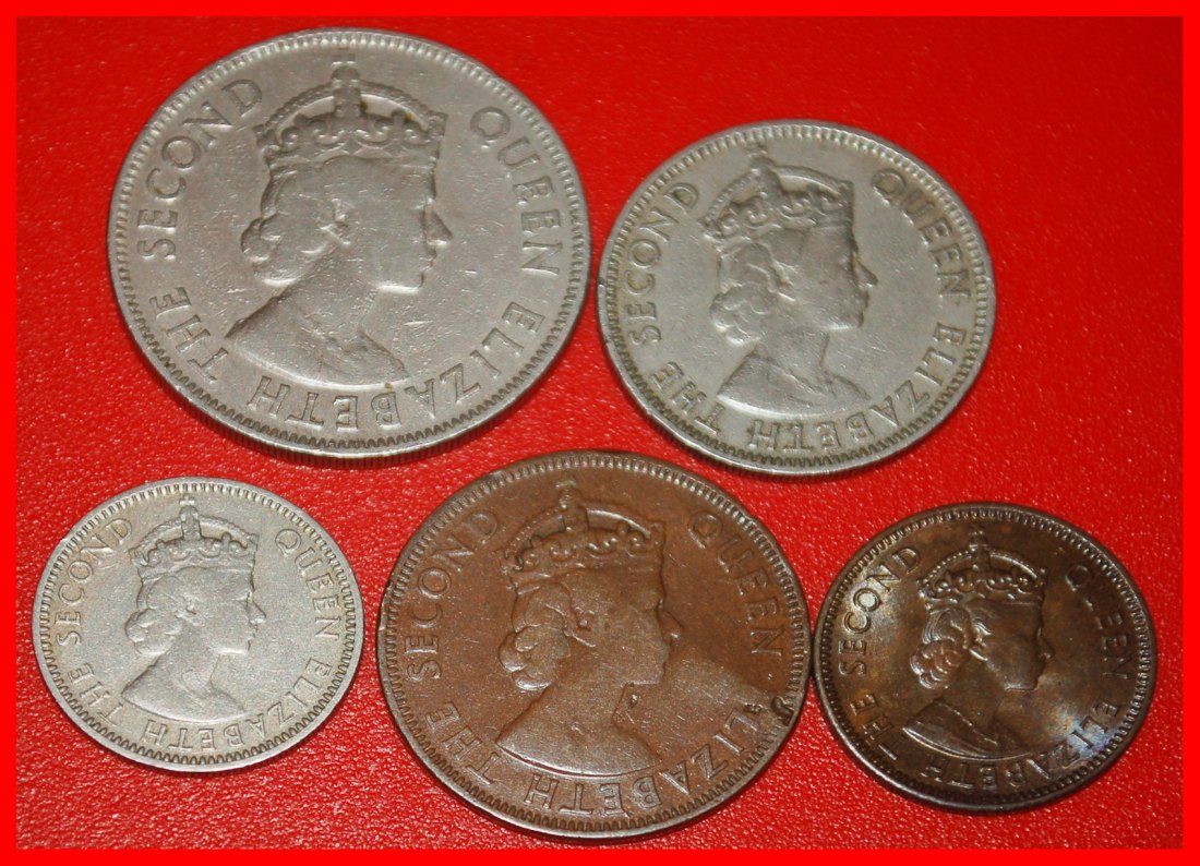  Ⰿ GREAT BRITAIN: CYPRUS★3-5-25-50-100 MILS 1955 SET! ELIZABETH II 1953-2022 ★LOW START ★ NO RESERVE!   