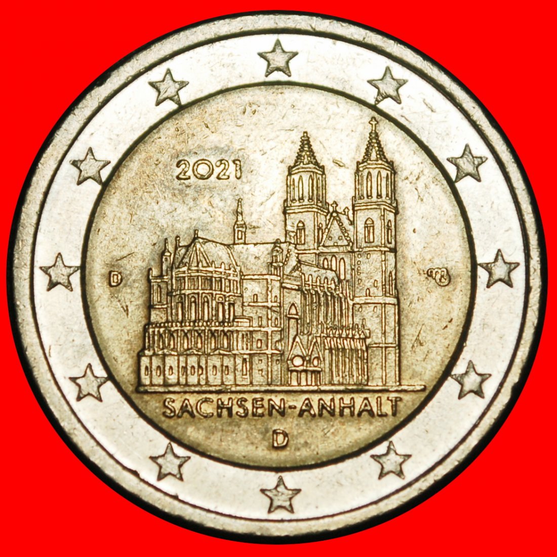  Ⰿ SAXONY-ANHALT: GERMANY★2 EUROS 2021D BAVARIA! NON-PHALLIC 2007-2025! DIE I★LOW START ★ NO RESERVE!   