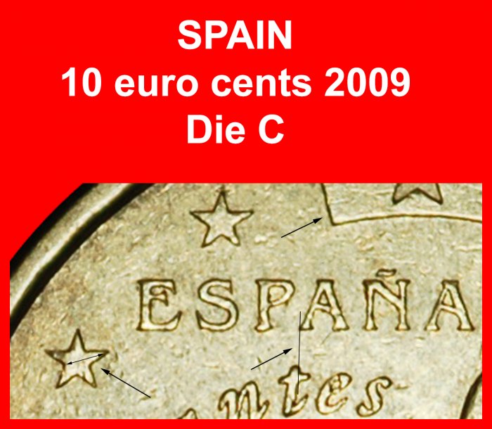  Ⰿ GOOSE QUILL (2007-2025): SPAIN ★ 10 EURO CENTS 2009! DISCOVERY COIN! ★LOW START ★ NO RESERVE!   
