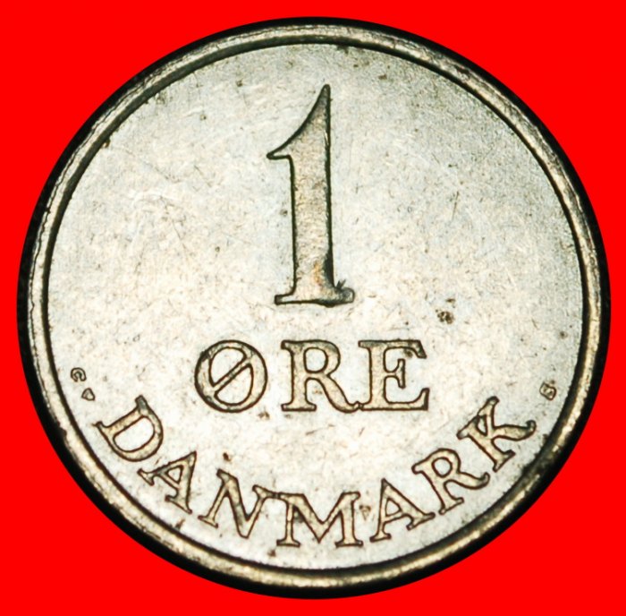  Ⰿ MONOGRAM Frederik IX (1899-1972): DENMARK ★ 1 ORE 1970 SILVER! MINT LUSTRE★LOW START ★ NO RESERVE!   