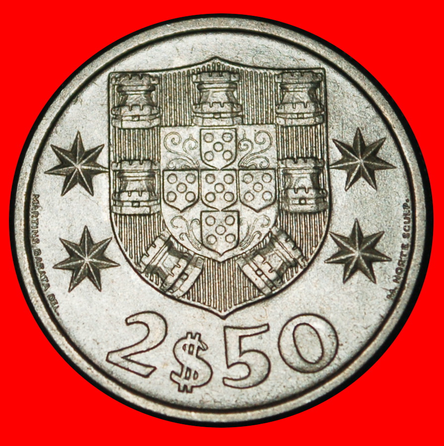  Ⰿ 25 SILVER BEZANTS (1963-1986): PORTUGAL ★ 2.50 ESCUDOS 1963 SHIP UNC!★LOW START ★ NO RESERVE!   