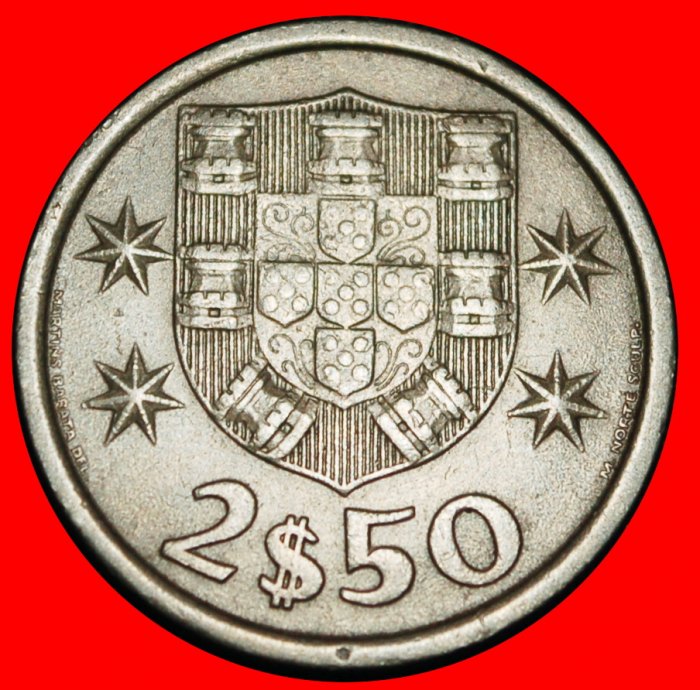 Ⰿ 25 SILVER BEZANTS (1963-1986): PORTUGAL ★ 2.50 ESCUDOS 1973 SHIP!★LOW START ★ NO RESERVE!   