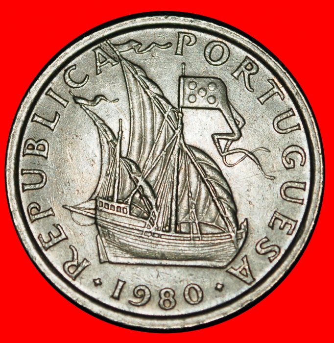  Ⰿ 25 SILVER BEZANTS (1963-1986): PORTUGAL ★ 5 ESCUDOS 1980 SHIP!★LOW START ★ NO RESERVE!   