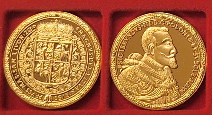 Medaille Sigismund III 1587-1632 König von Polen und Littauen - 80 Dukaten Replik 1621   