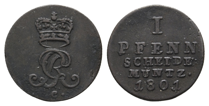  Altdeutschland; Kleinmünze 1801   