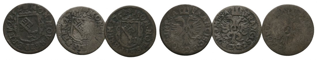  Altdeutschland; 3 Kleinmünzen 1752/1747/1752   