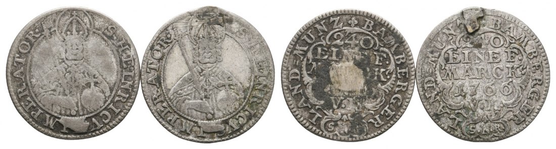  Altdeutschland; 2 Kleinmünzen ????/1766   