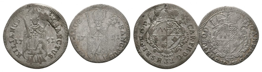  Altdeutschland; 2 Kleinmünzen 1751/1751   