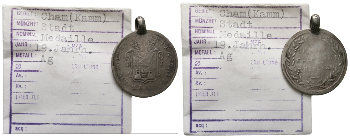  Cham, Medaille o.J.; tragbar, AG, 4,79 g, Ø 26,7 mm   