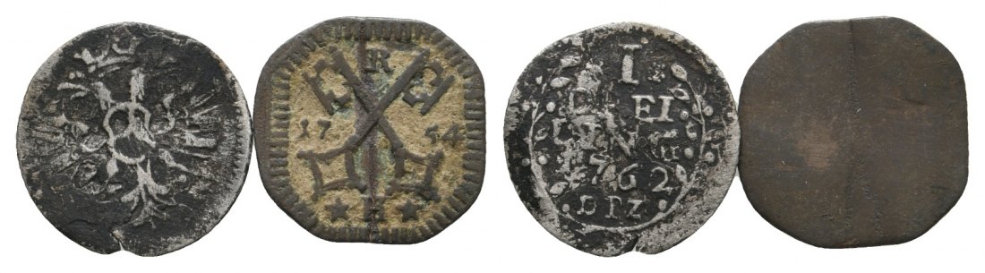  Altdeutschland; 2 Kleinmünzen 1762/1754   