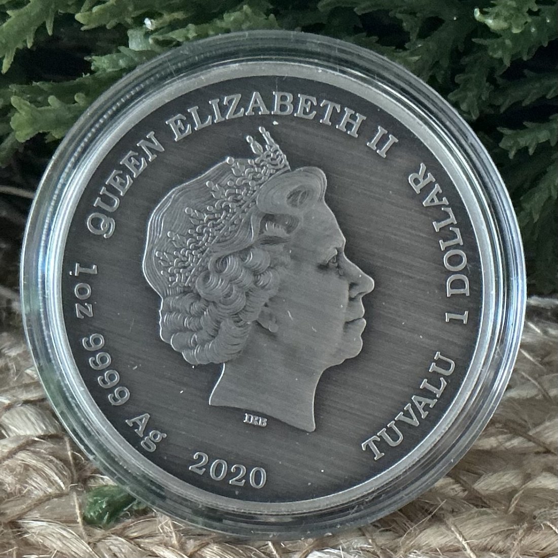  Tuvalu: Zeus 2020 1 Oz Silber Antik/Antique Finish wie verausgabt Nur 1500 Stück   