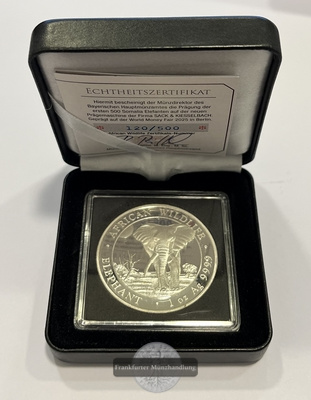 Somalia  100 Schilling 2025 African Wildlife Elephant FM-Frankfurt  Feinsilber: 31,1g   