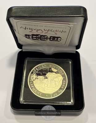  Somalia  100 Schilling 2025 African Wildlife Elephant Privy Mark FM-Frankfurt  Feinsilber: 31,1g   