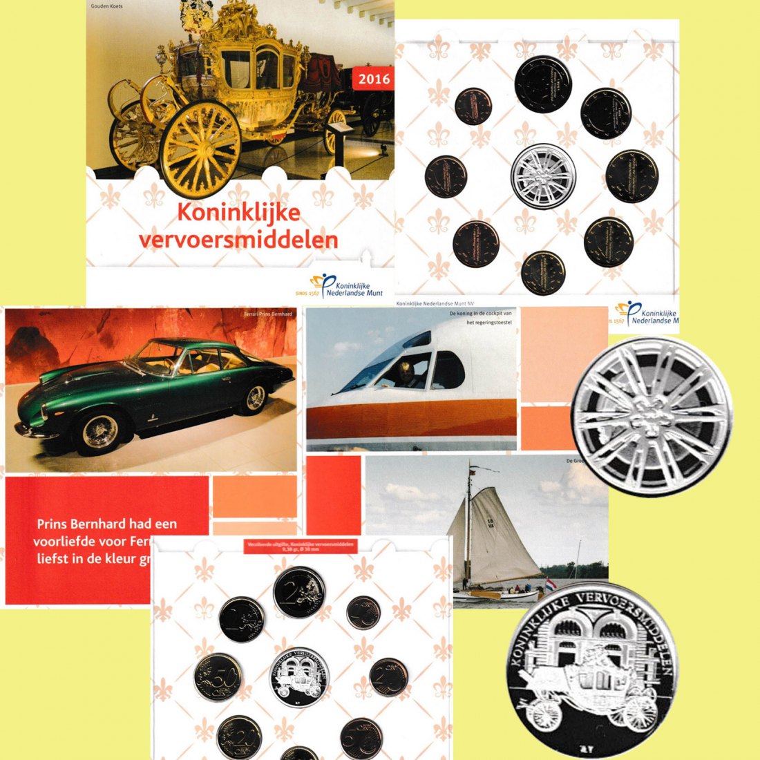  Offiz. Sonder-KMS Niederlande *Königliche Transportmittel* 2016 max 3.000 Stück!   