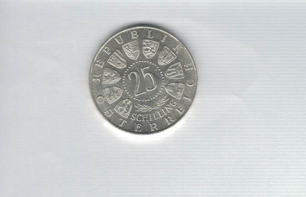  25 Schilling 1958 Carl Auer von Welsbach silber 10,4g fein Österreich Spittalgold9800 (4588/4)   