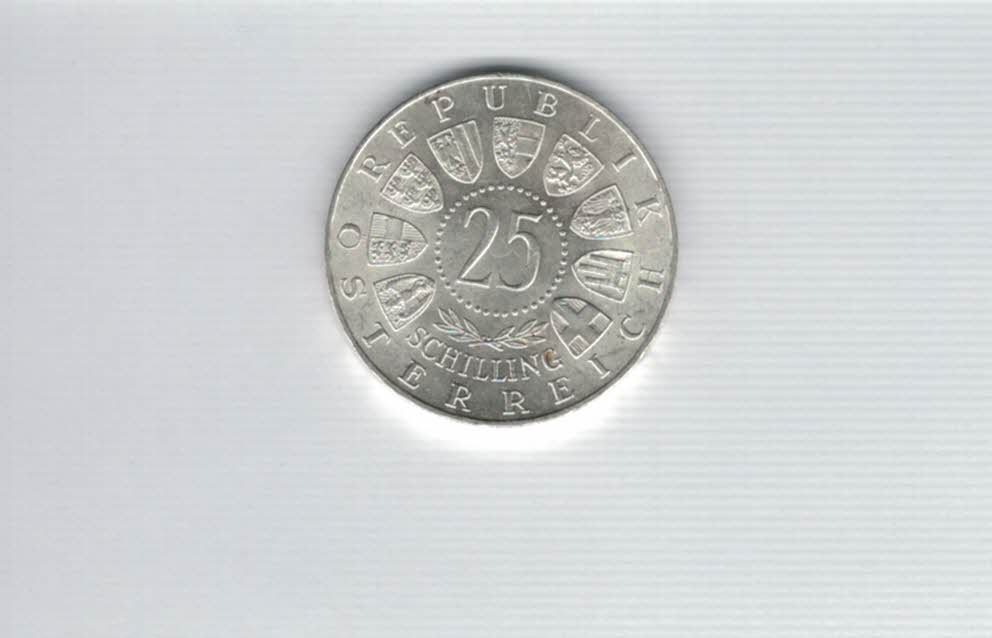  25 Schilling 1962 Anton Bruckner silber 10,4g fein Österreich 2. Rep Spittalgold9800 (4588/8)   