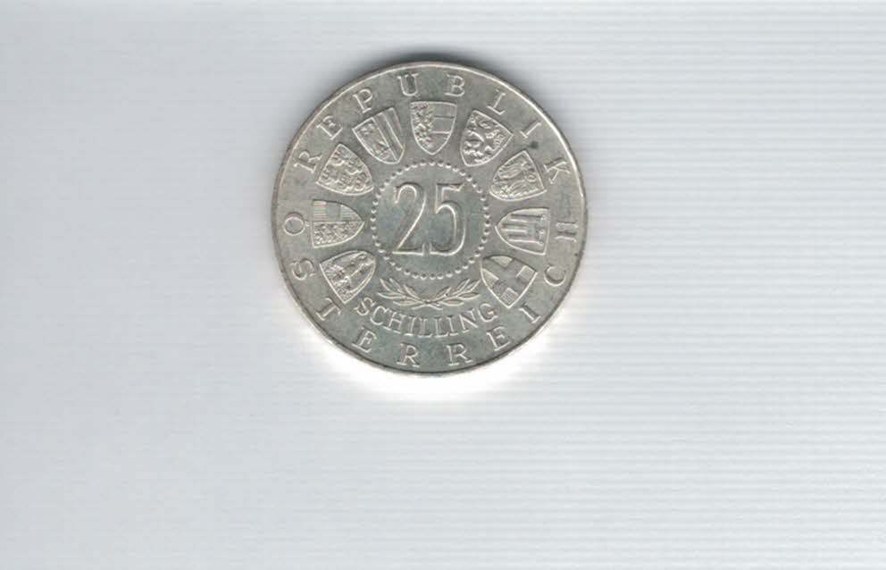  25 Schilling 1963 Prinz Eugen von Savoyen silber 10,4g fein Österreich Spittalgold9800 (04588/9)   