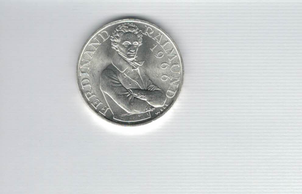  25 Schilling 1966 Ferdinand Raimund Ag Gedenkmünze Österreich Spittalgold9800 4588/12   