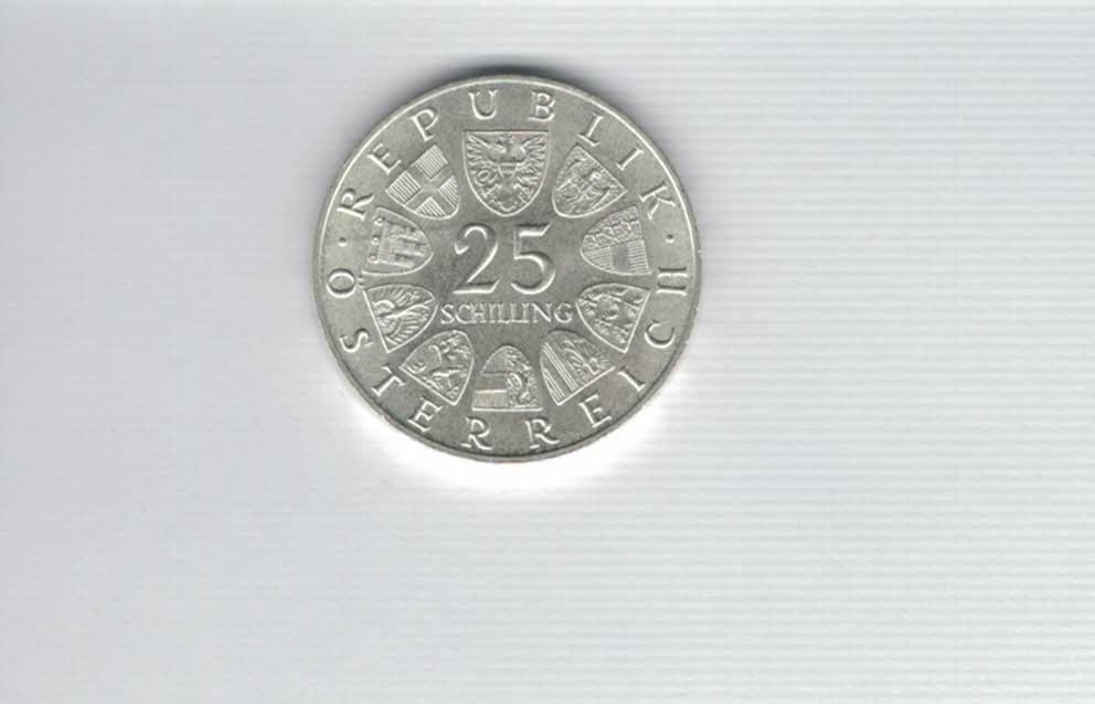  25 Schilling 1967 Maria Theresia silber 10,4g fein Österreich 2. Rep Spittalgold9800 (4588/13)   